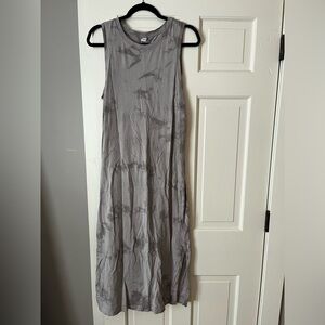 Midi tie-dye sleeveless casual dress
